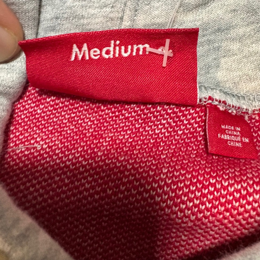 Supreme Big Logo Jacquard Hooded Sweatshirt Heather Grey FW23SW81 Mens Medium - Picture 7 of 9